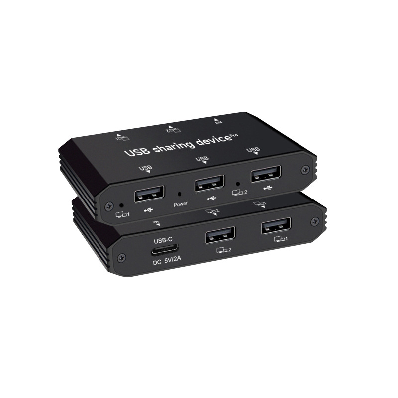 Cablu USB KVM pentru partajare, cu interfață Type-C, USB 2.0, 1 m, alimentare externă, OT019