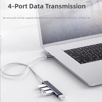USB 3.0 4-portový hub, kábel 15 cm, hliníkové puzdro, 5 Gbps, 1x USB 3.0 + 3x USB 2.0, bez externého napájania