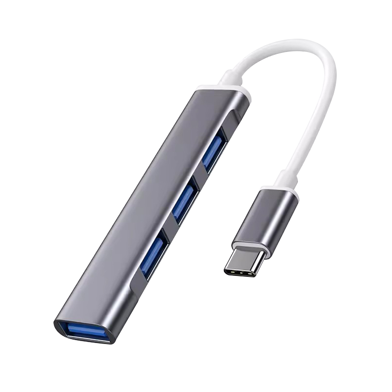 Hub USB 3.0 cu 4 porturi, cablu 15 cm, carcasă din aluminiu, 5 Gbps, 1x USB 3.0 + 3x USB 2.0, fără alimentare externă