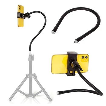 Suport de podea pentru cameră de telefon mobil, cu furtun metalic flexibil, rotativ și pliabil, filet de 1/4 inch, stil universal.