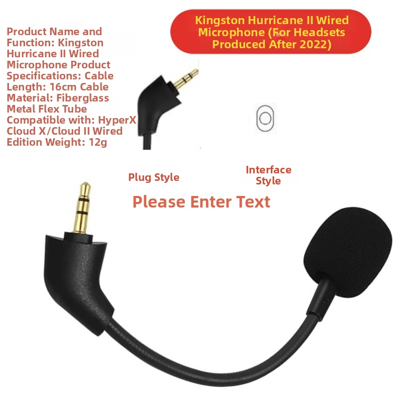 Mikrofón 1111, kompatibilný s Hurricane II Wired Edition, Plug-and-Play, OEM pripravený, licencovateľný pre vlastnú značku
