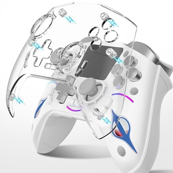 Ασύρματος ελεγκτής παιχνιδιών Bluetooth με τρία λειτουργικά επίπεδα, Hall-effect joystick, ευφυής οθόνη, διπλή δόνηση, προγραμματιζόμενος