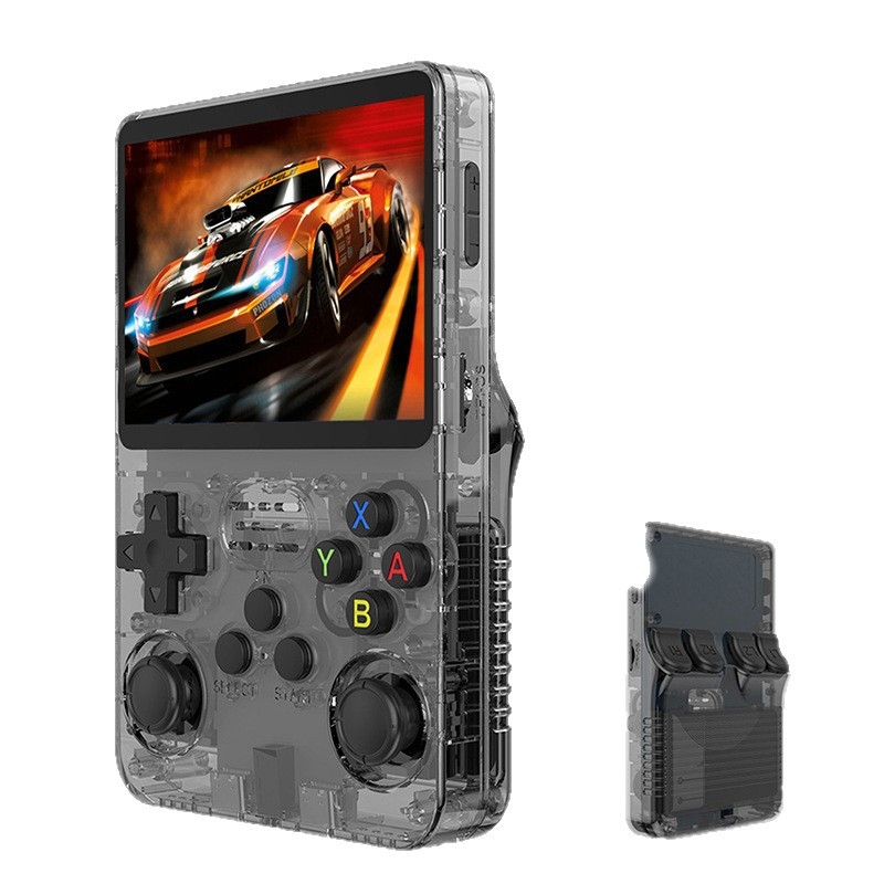 R36s rokas konsole ar atvērtā koda sistēmu, 64 GB atmiņa, 3D dubultais joystick