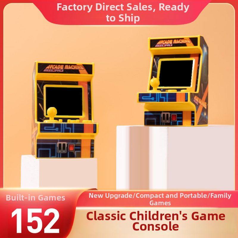 Portatīvā 8 bitu arkādes spēļu konsole ar 152 iebūvētām spēlēm – nostalgisks retro dizains ar džojstiku, portatīva, vienam spēlētājam