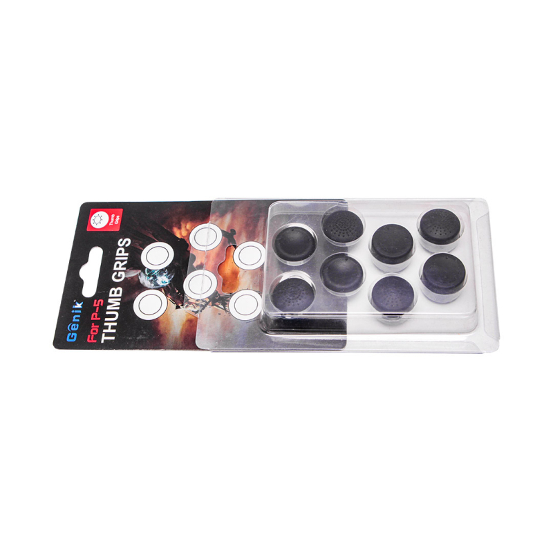 PS5 Povećavajući poklopci tipki i joysticka – Silikon, blister 8 kom, Model B500031, Genik, Kompatibilno s PS5/PS4