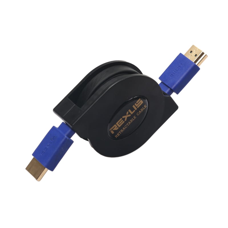 Cablu HDMI retractabil, cu conductor din cupru, interfață HDMI Type-A, versiunea 1.4, conectori placați cu aur.