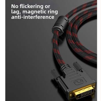 DVI kábel samec-samec, 24+1 pinov, vysoké rozlíšenie, dátový kábel pre počítač, projektor, DVD a televíziu, dĺžka 1,5 m, pozlátené konektory