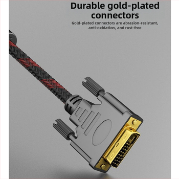 DVI kábel samec-samec, 24+1 pinov, vysoké rozlíšenie, dátový kábel pre počítač, projektor, DVD a televíziu, dĺžka 1,5 m, pozlátené konektory