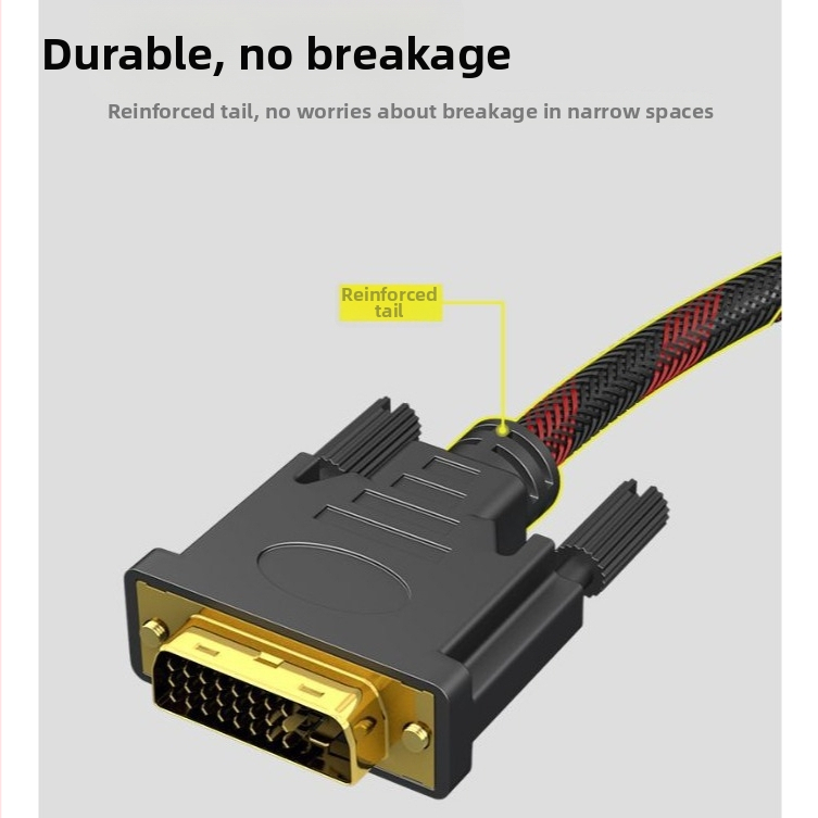 DVI kábel samec-samec, 24+1 pinov, vysoké rozlíšenie, dátový kábel pre počítač, projektor, DVD a televíziu, dĺžka 1,5 m, pozlátené konektory
