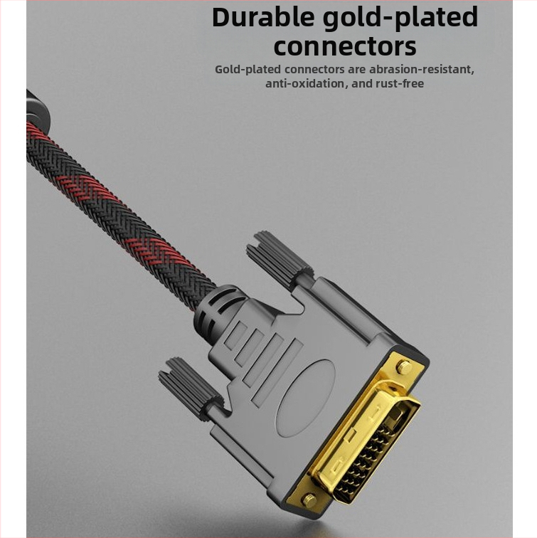 DVI kábel samec-samec, 24+1 pinov, vysoké rozlíšenie, dátový kábel pre počítač, projektor, DVD a televíziu, dĺžka 1,5 m, pozlátené konektory