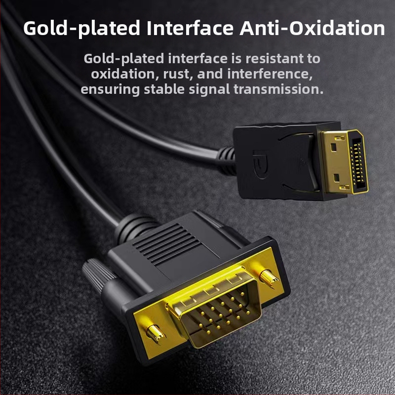Kábel DisplayPort na VGA, dĺžka 1,8 m, meďový vodič, niklované konektory, adaptér kábel, 1080p video