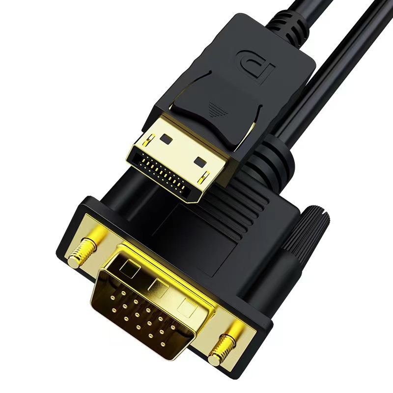 Kábel DisplayPort na VGA, dĺžka 1,8 m, meďový vodič, niklované konektory, adaptér kábel, 1080p video