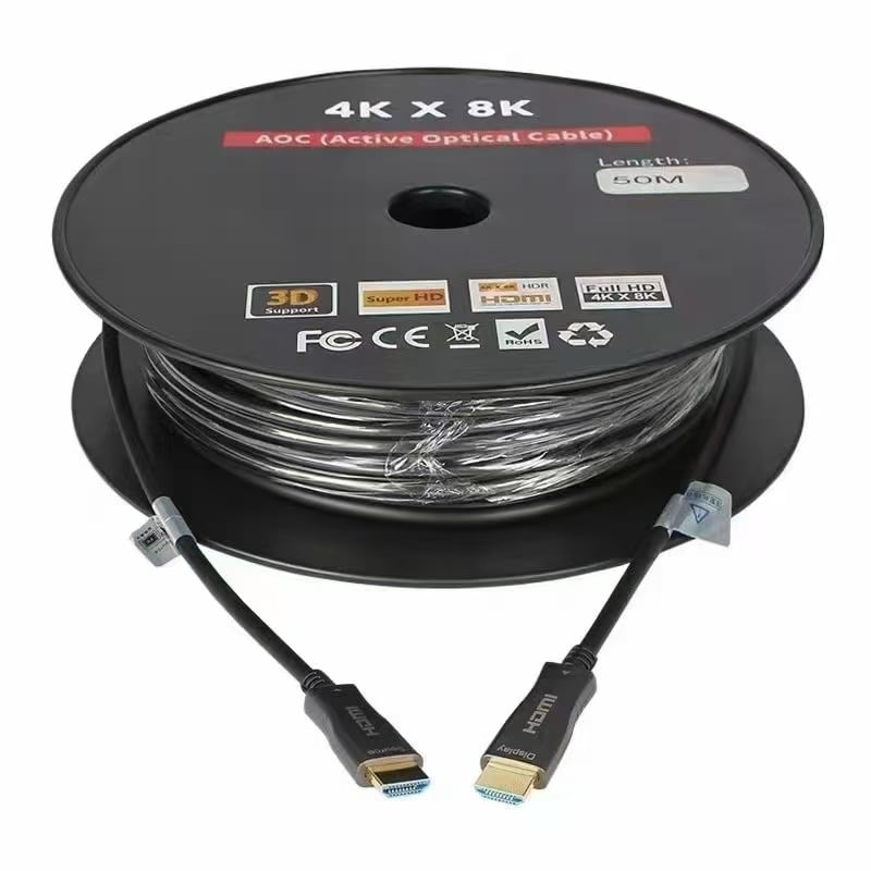 Cablu optic HDMI 2.0 pentru transmisie video 8K/4K – conectori placați cu aur, disponibile lungimi de la 10 la 100 m