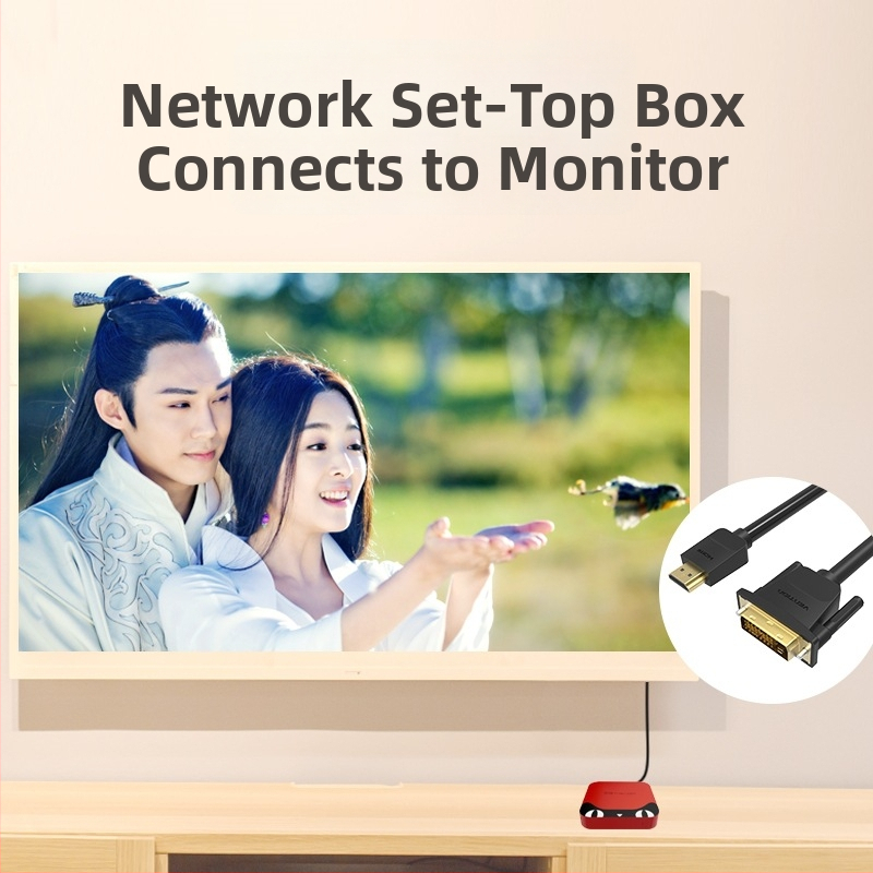 Weixun HDMI na DVI kabel, 3 m, HDMI A–DVI, čisti bakar, pozlaćeni premaz