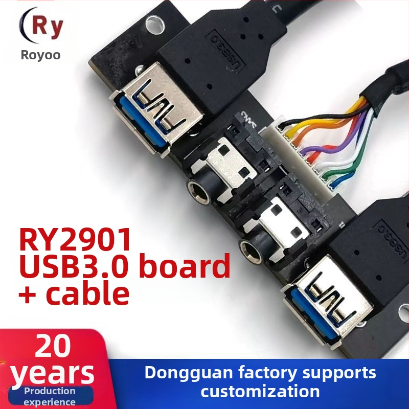 USB 3.0 predný panel kábel pre stolný počítač, ROYOO RY2901, bezoxidový meďový vodič, dĺžka 500 mm