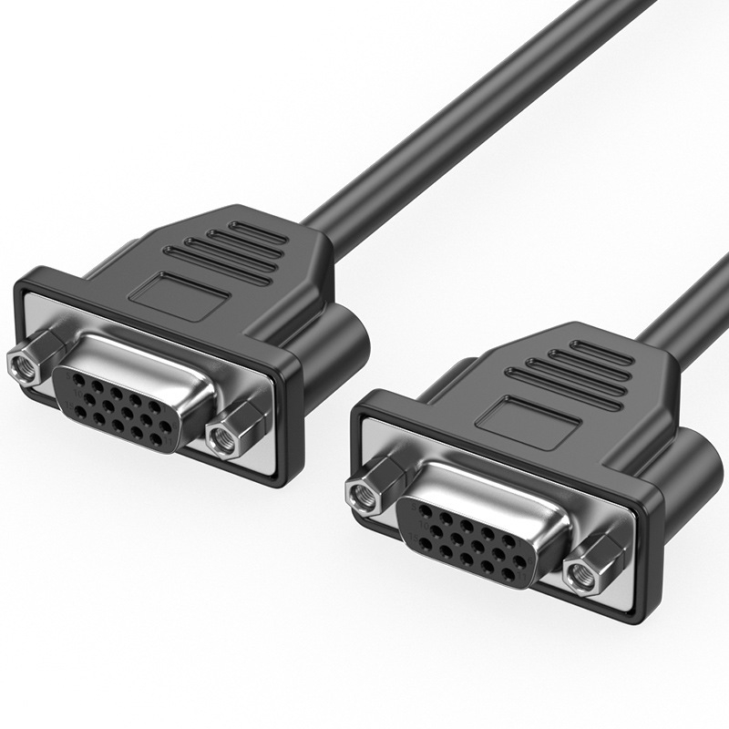 VGA kabel, ženski–ženski, s maticom, čistog bakra, dvostruko zaštićen, duljina 0,3 m, za monitore
