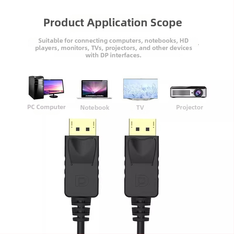 DisplayPort kabelis 4K 144Hz, vīriešu-vīriešu, DP 1.2