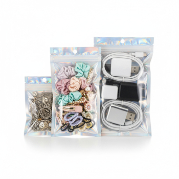 Самозатварящи се лазерно-холографични чанти за бижута и аксесоари — Материал: лазерно фолио + CPP; Марка: NISONAL; Приложение: опаковка на бижута, подаръци и ежедневни вещи