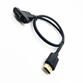 HDMI produžni kabel muški–ženski, dužina 1 m, čista bakar, zlatno obloženo, 4K/2K, s otvorom za vijak