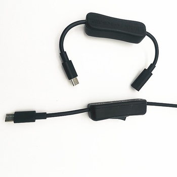 Type-C muški–ženski produžni kabel sa prekidačem, bakreni vodovi, duljina 0.2–1 m, težina 0.03 kg