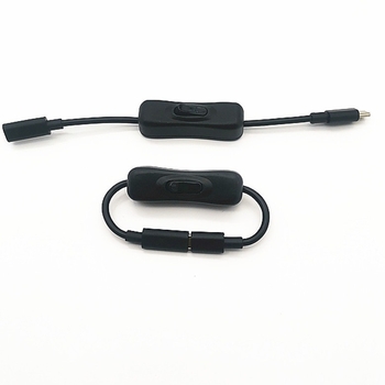 Type-C muški–ženski produžni kabel sa prekidačem, bakreni vodovi, duljina 0.2–1 m, težina 0.03 kg