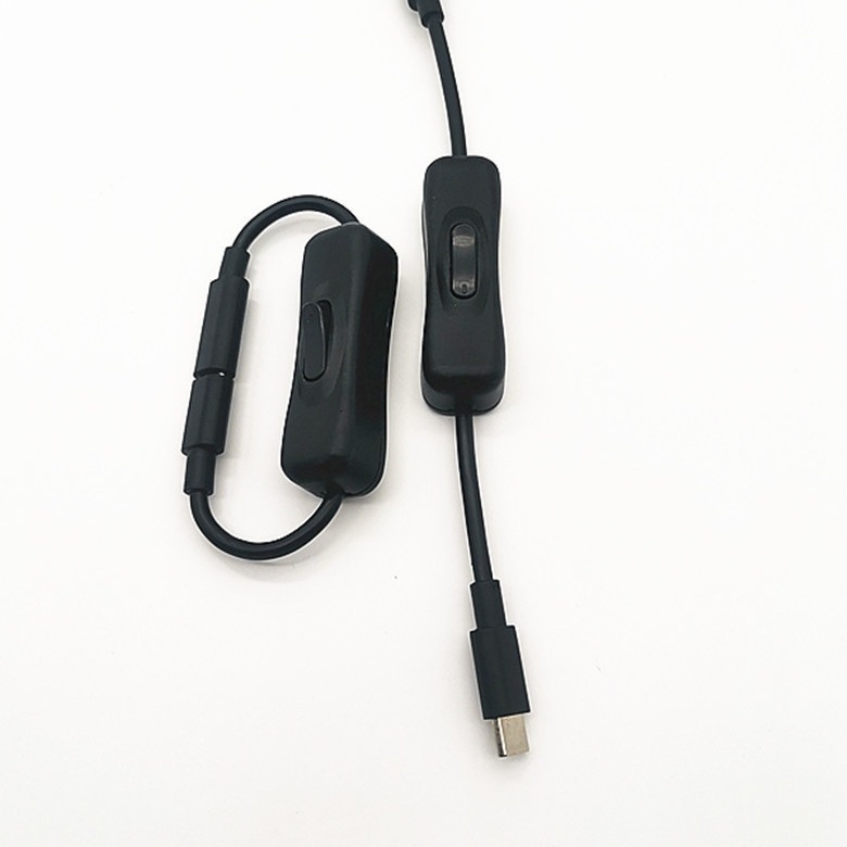 Type-C muški–ženski produžni kabel sa prekidačem, bakreni vodovi, duljina 0.2–1 m, težina 0.03 kg