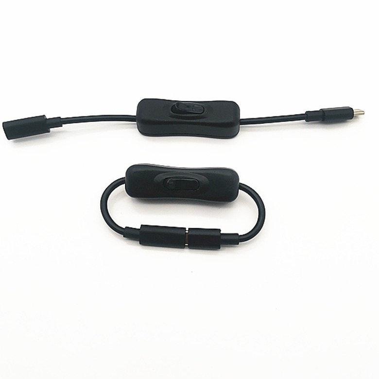 Type-C muški–ženski produžni kabel sa prekidačem, bakreni vodovi, duljina 0.2–1 m, težina 0.03 kg