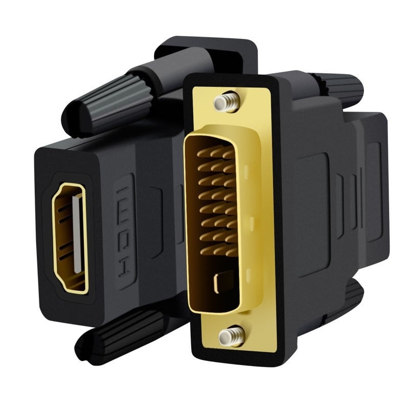 DVI-24+1 to HDMI kétirányú adapter TV-hez, PC-hez és monitorhoz | HYX-57, aranyozott réz HDMI-kábel, 5 cm