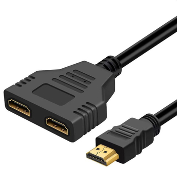 HDMI 1x2 splitter καλώδιο, αρσενικό σε δύο θηλυκά, HDMI 1.4, υποστήριξη 3D, χαλκός, μήκος 30 cm