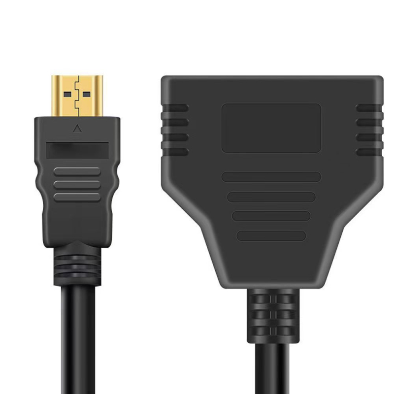 HDMI 1x2 splitter καλώδιο, αρσενικό σε δύο θηλυκά, HDMI 1.4, υποστήριξη 3D, χαλκός, μήκος 30 cm