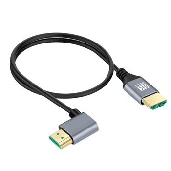 HDMI 8K 2.1V cablu unghiular, cablu adaptor pentru calculator/TV/monitor/proiector, conductor din oțel acoperit cu cupru, conectori plăcați cu aur, lungime 0,5–1 m