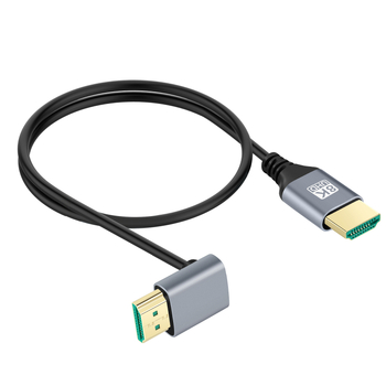 HDMI 8K 2.1V cablu unghiular, cablu adaptor pentru calculator/TV/monitor/proiector, conductor din oțel acoperit cu cupru, conectori plăcați cu aur, lungime 0,5–1 m