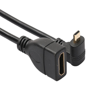 HDMI samica–Micro HDMI 4K adapter kabel s lijevim, desnim, gornjim i donjim zavojem, duljina 0,15 m