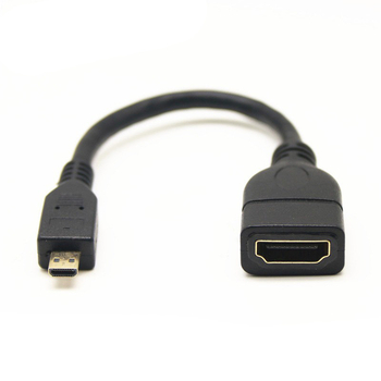 HDMI samica–Micro HDMI 4K adapter kabel s lijevim, desnim, gornjim i donjim zavojem, duljina 0,15 m