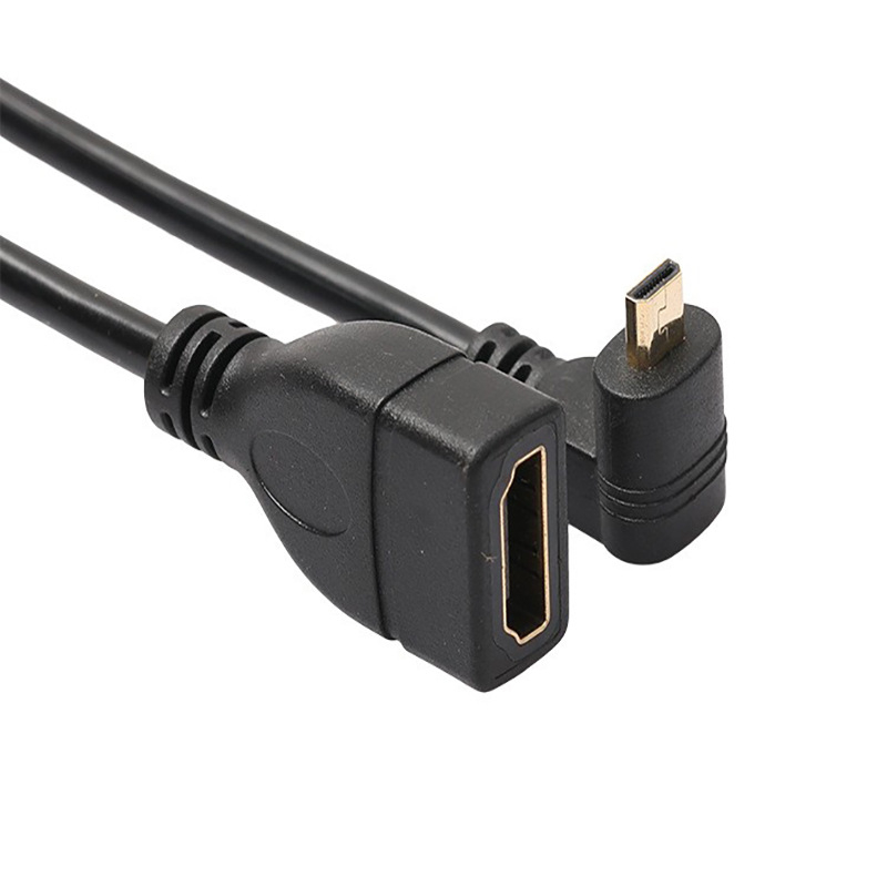 HDMI samica–Micro HDMI 4K adapter kabel s lijevim, desnim, gornjim i donjim zavojem, duljina 0,15 m