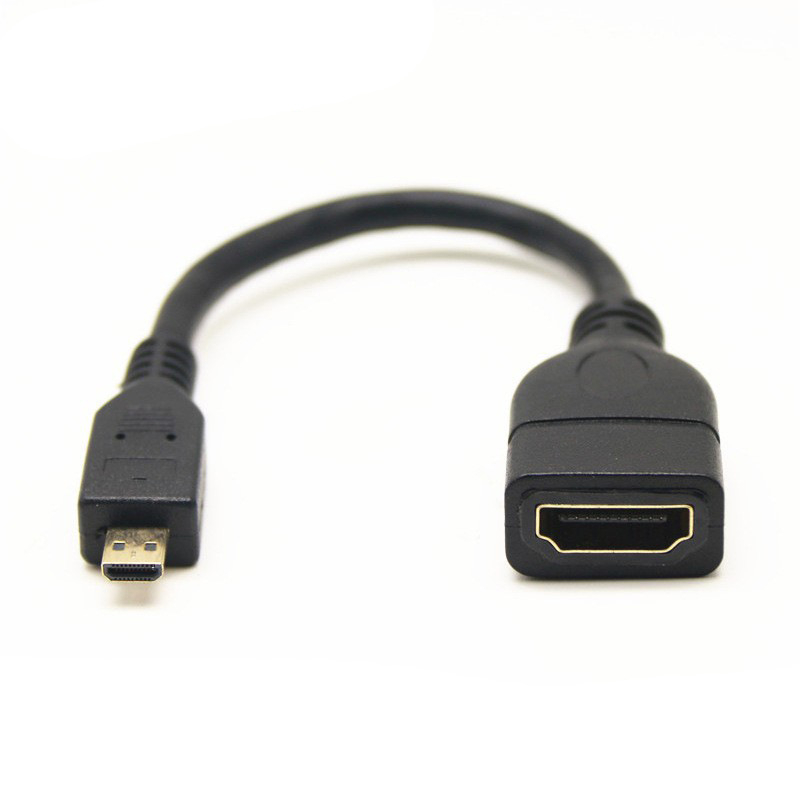 HDMI samica–Micro HDMI 4K adapter kabel s lijevim, desnim, gornjim i donjim zavojem, duljina 0,15 m