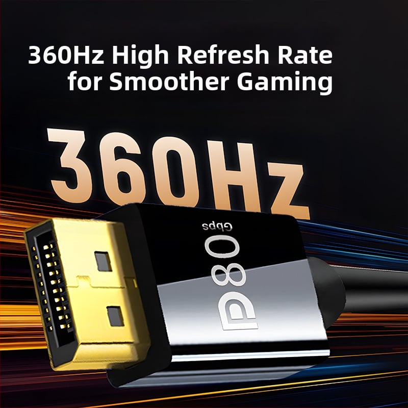 Cablu DisplayPort 2.1, 80Gbps, conectori M-M, lungime 1.5 m, cupru placat cu aur