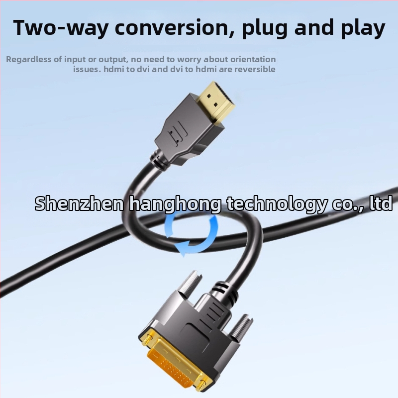 HDMI na DVI kábel pre notebook/počítačový displej, meď, zlaté konektory, DVI-I dvojitý link 24+1, dĺžky 1 m, 1,5 m, 3 m alebo 5 m