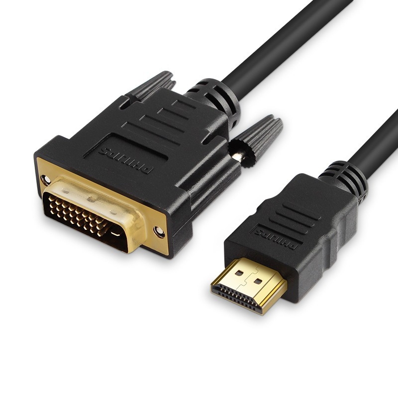 HDMI na DVI dvostrani kabel – Philips SWV7436, sučelje DVI-HDMI A, bakar bez kisika, pozlaćen, duljina 2 m