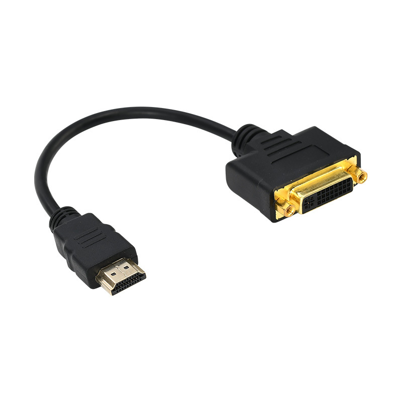HDMI-DVI adaptér kábel pre PC displej, HDTV DVI rozhranie, 0.2 m meď, zlatý povlak
