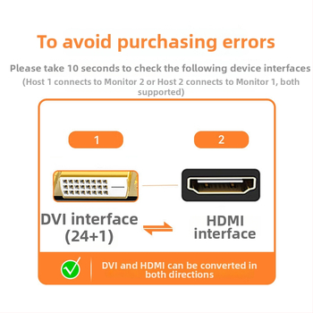 HDMI-DVI kétirányú adapterkábellel, 4K, rézvezető, Victory AHD0110G/AHD0118G/AHD0130G