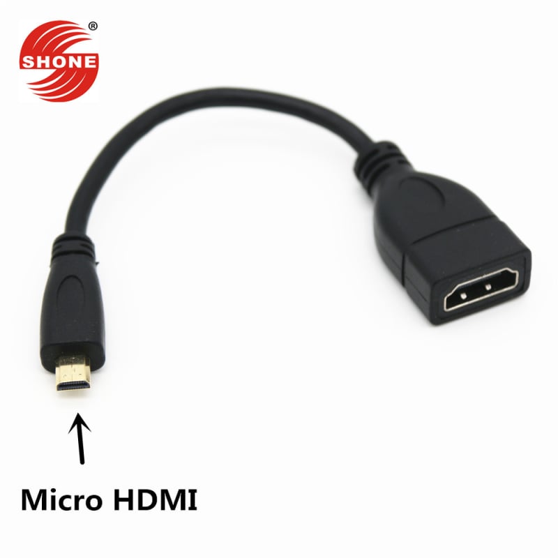 Micro HDMI na HDMI ženski adapter kabel, HDMI ženski na Micro HDMI muški produžni kabel, verzija 1.4