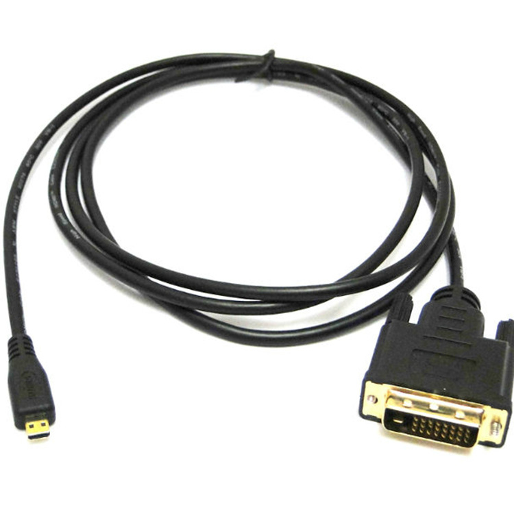 Micro HDMI na DVI 24+1 kábel pre mobilné zariadenia k DVI monitoru, meď, dĺžka 1 m