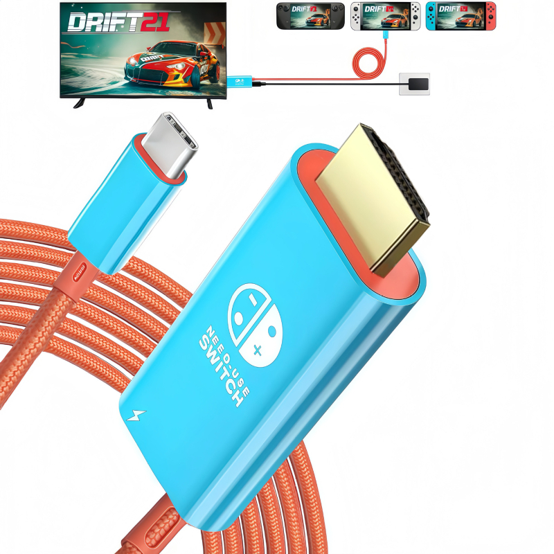 Prijenosni HDMI adapter kabel za Nintendo Switch, duljina 2 m, 4K, zaštitno kućište, kompatibilan s OLED televizorima