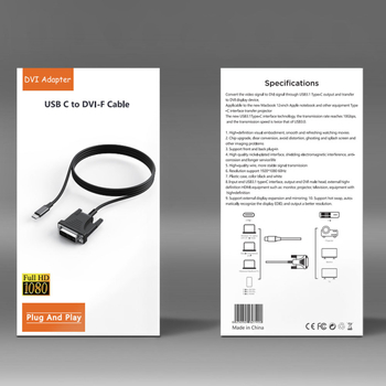 Type-C na DVI adapter – prijenos videa, 1,8 m bakreni kabel, za monitor/HDTV/projekciju