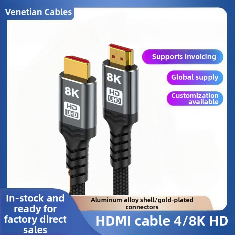 Venice HDMI 2.1 kabel s pozlaćenim konektorima, vodič od legure, duljine 0,5–30 m, adapter kabel za digitalne uređaje