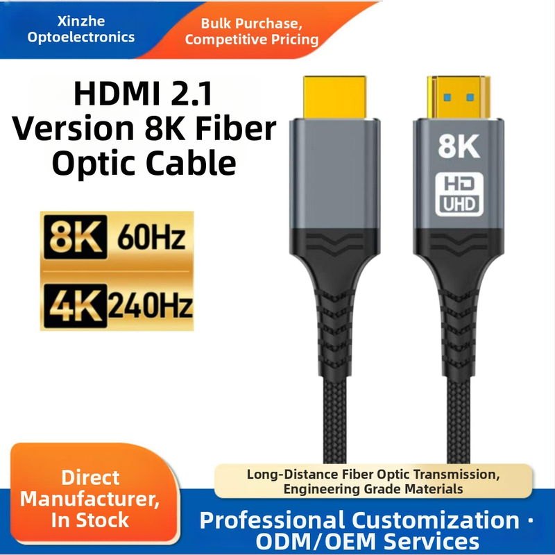 HDMI 2.1 kábel samec–samec pre monitory a PC, 8K vysoké rozlíšenie, meďové vodiče, zlacené konektory