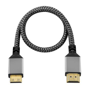 HDMI A–C kabel 2.0, 4K Ultra HD, sivo aluminijsko kućište, pleteni kabel