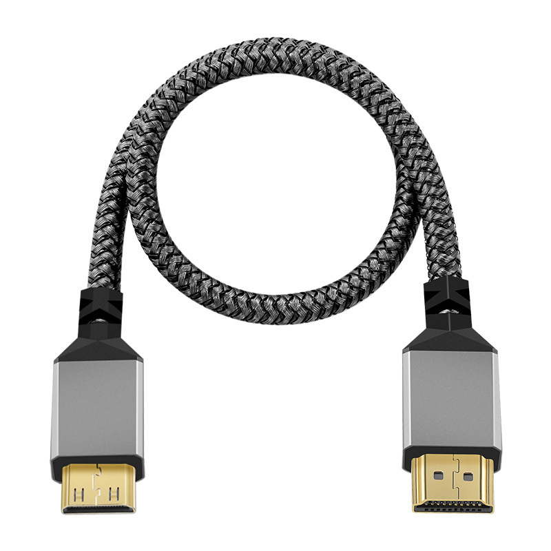 HDMI A–C kabel 2.0, 4K Ultra HD, sivo aluminijsko kućište, pleteni kabel