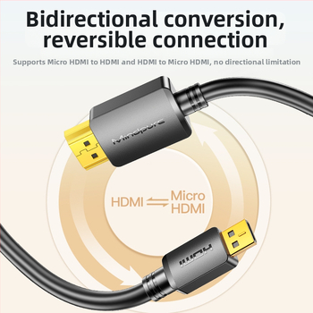 Lu Xun AD015 Micro HDMI la HDMI cablu, 4K compatibil, cupru fără oxigen, contacte placate cu aur